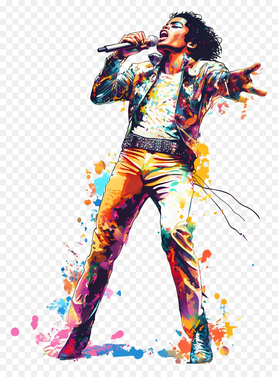 Michael Jackson，Chanteur Coloré PNG