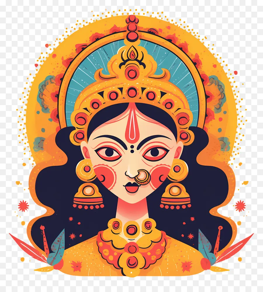 Dussehra，Illustration De La Déesse PNG