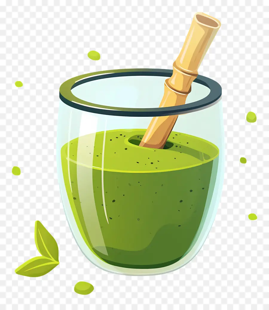 Thé Au Lait Matcha，Smoothie Vert PNG