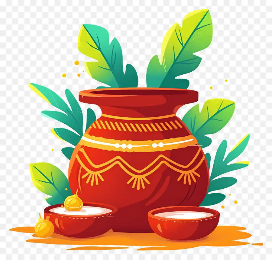 Pot Pongal，Pot Décoratif PNG