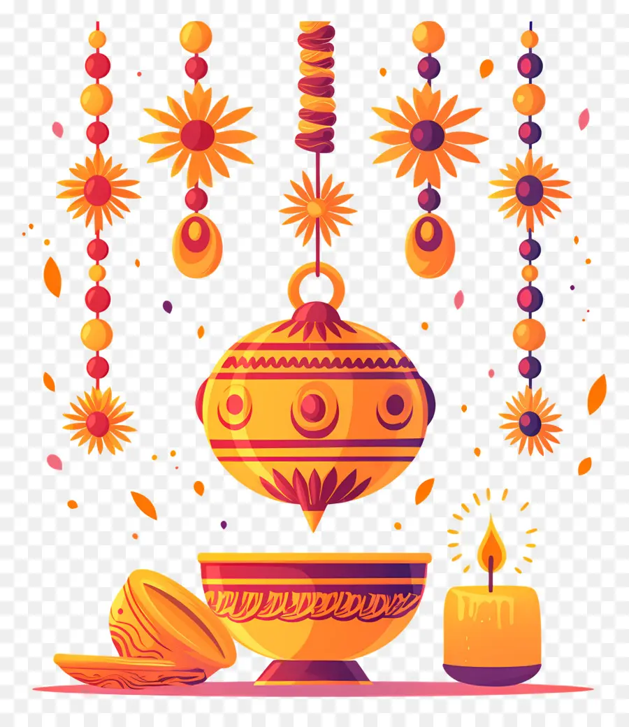 Raksha Bandhan，Décor Floral Suspendu PNG