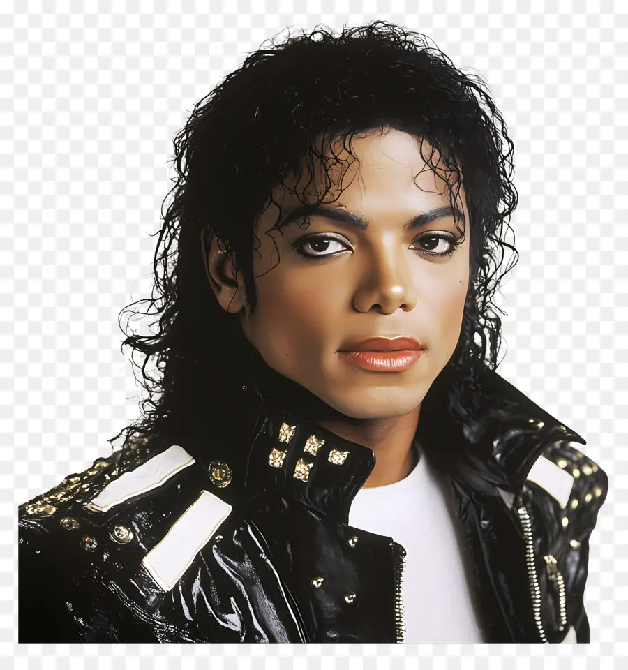 Michael Jackson，Portrait Avec Veste Noire PNG