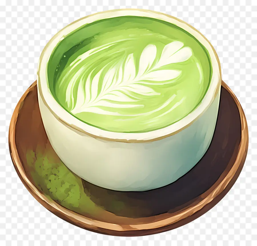 Thé Au Lait Matcha，Matcha Latté PNG