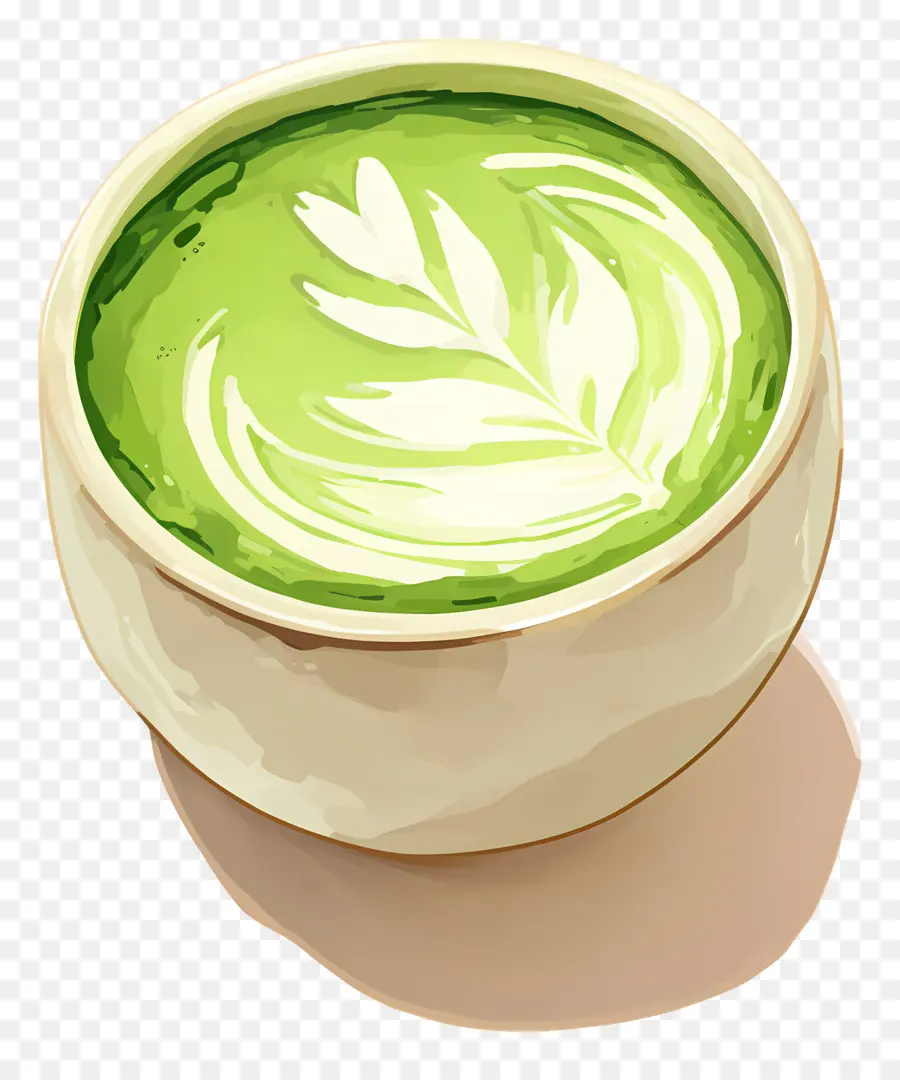 Thé Au Lait Matcha，Matcha Latté PNG