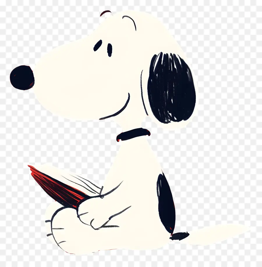 Livre De Lecture Snoopy，Chien De Dessin Animé Avec Livre PNG