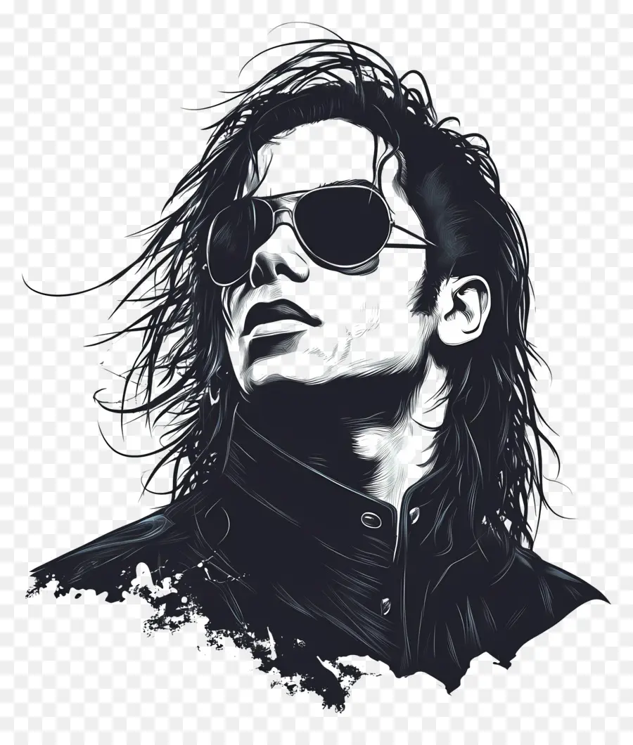 Michael Jackson，Portrait De Lunettes De Soleil PNG