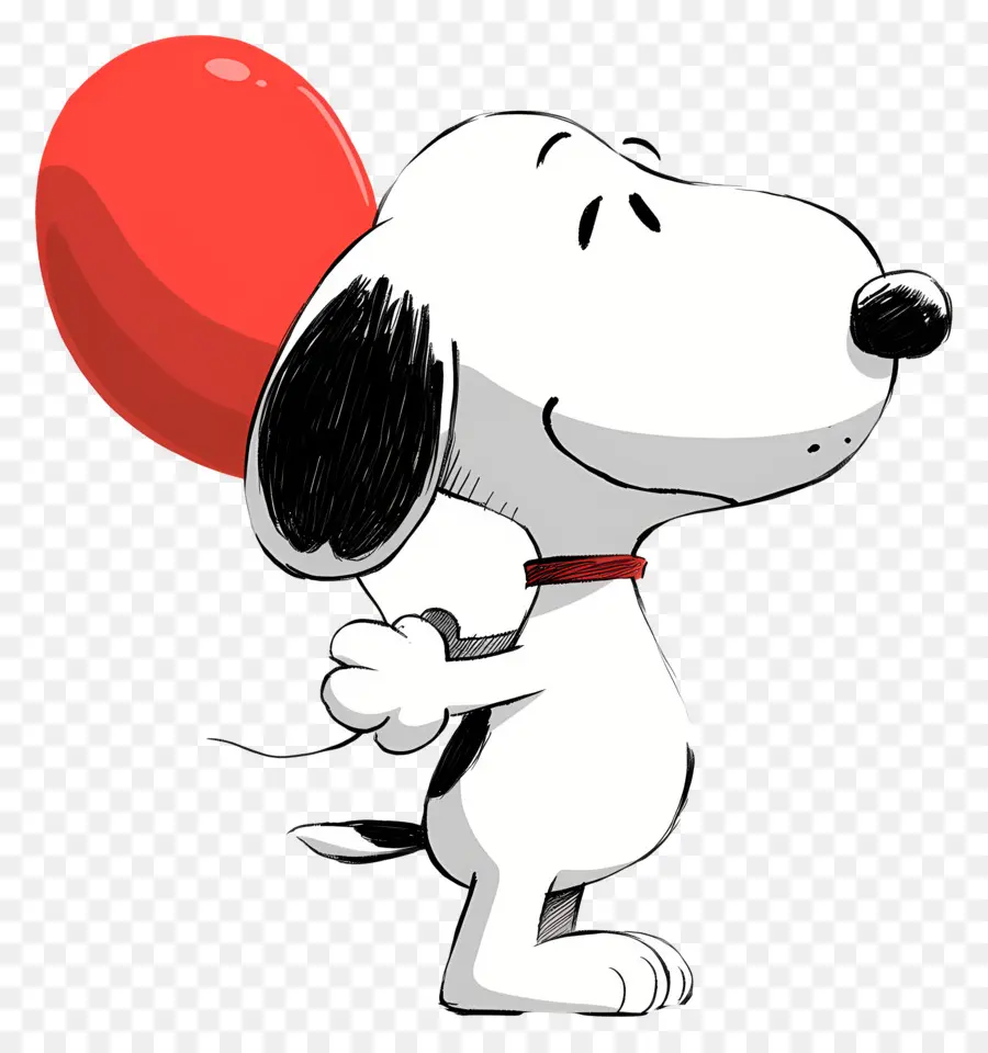 Snoopy Tenant Un Ballon，Chien De Dessin Animé Avec Ballon PNG