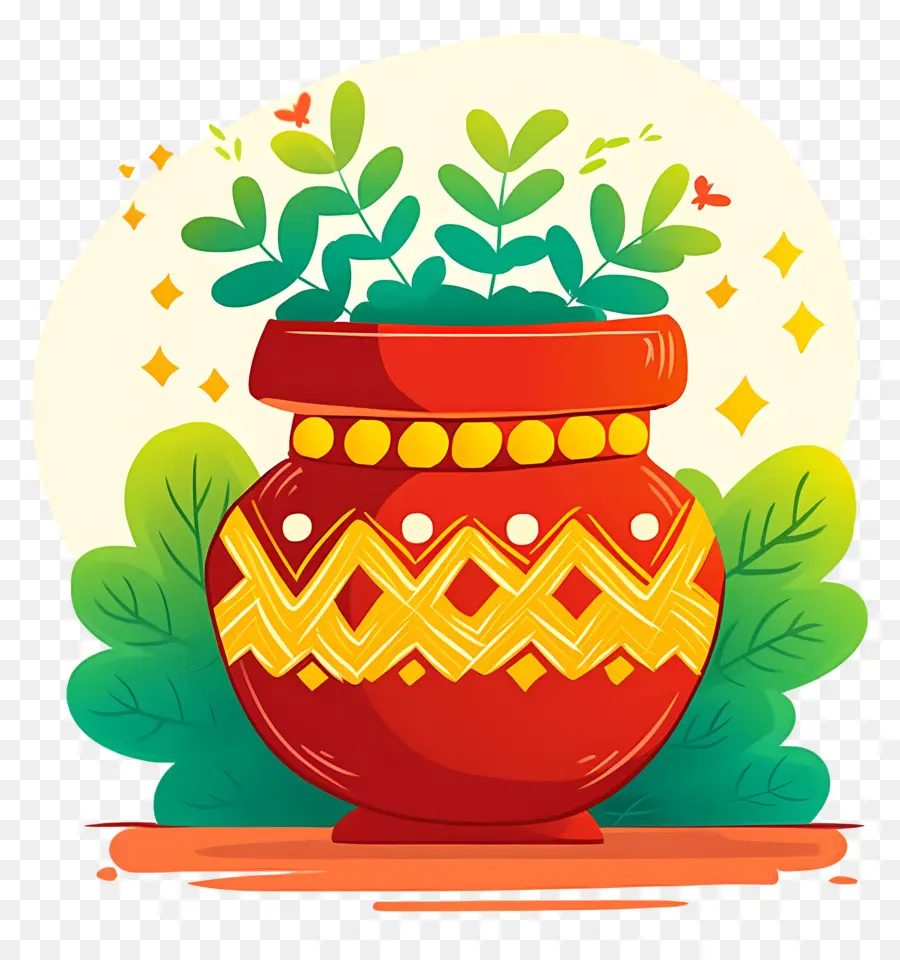 Pot Pongal，Pot Décoratif PNG