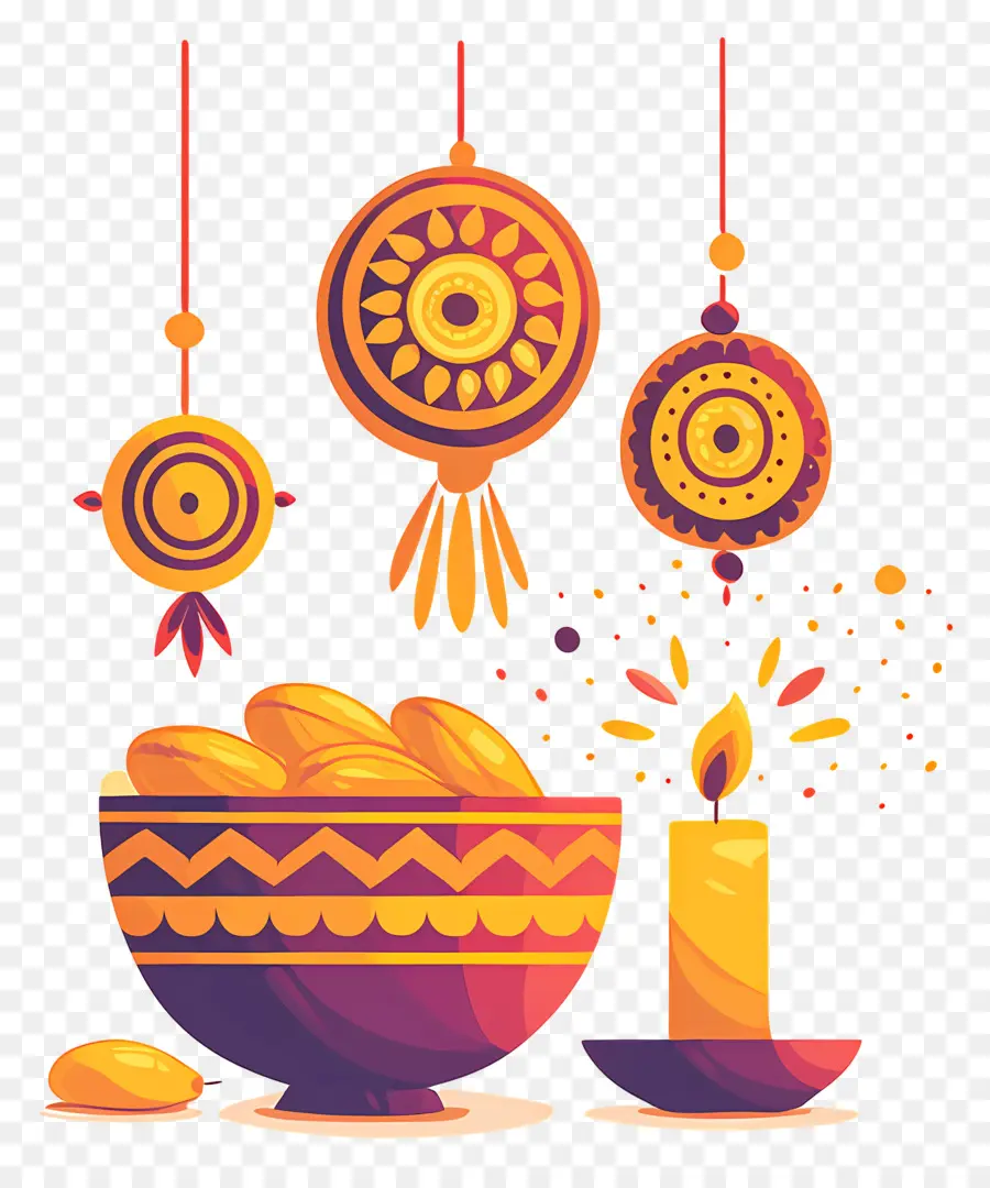 Raksha Bandhan，Bol Décoratif PNG