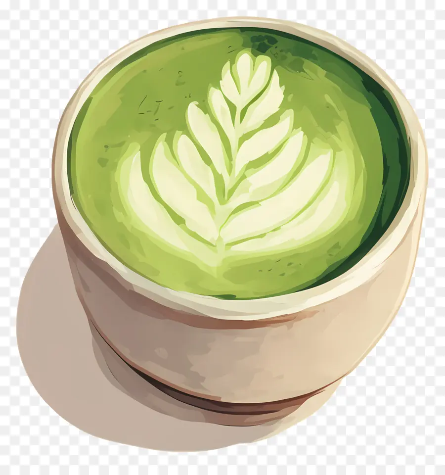 Thé Au Lait Matcha，Matcha Latté PNG