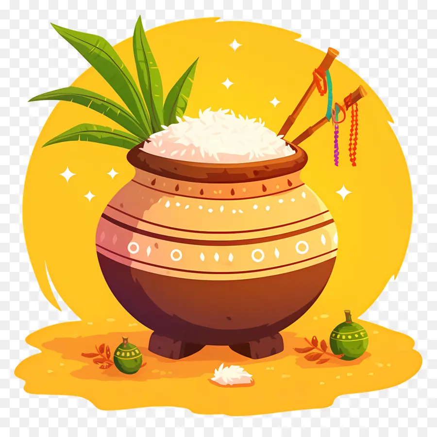 Pot Pongal，Pot Avec Du Riz PNG