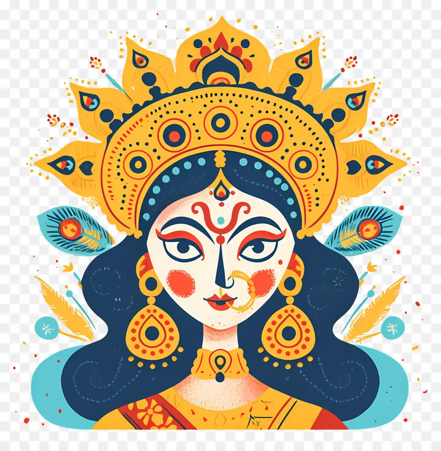 Dussehra，Illustration De La Déesse PNG