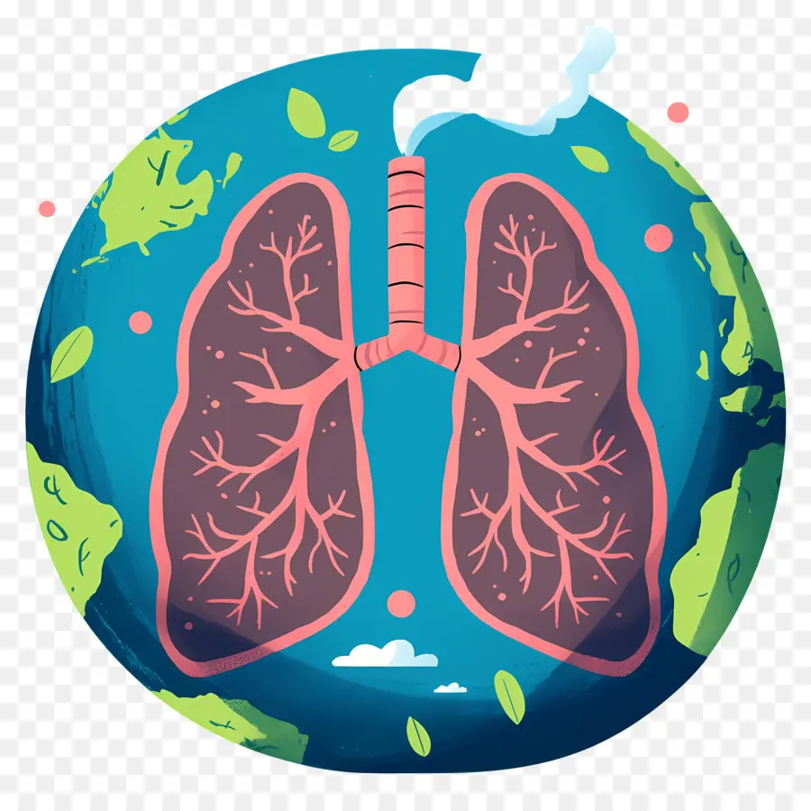 Journée Mondiale De La Pneumonie，Terre Avec Des Poumons PNG