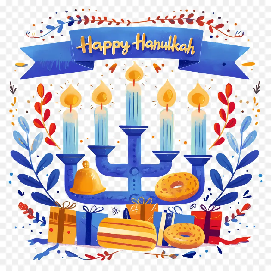 Joyeux Hanoukka，Hanoukka Menorah PNG