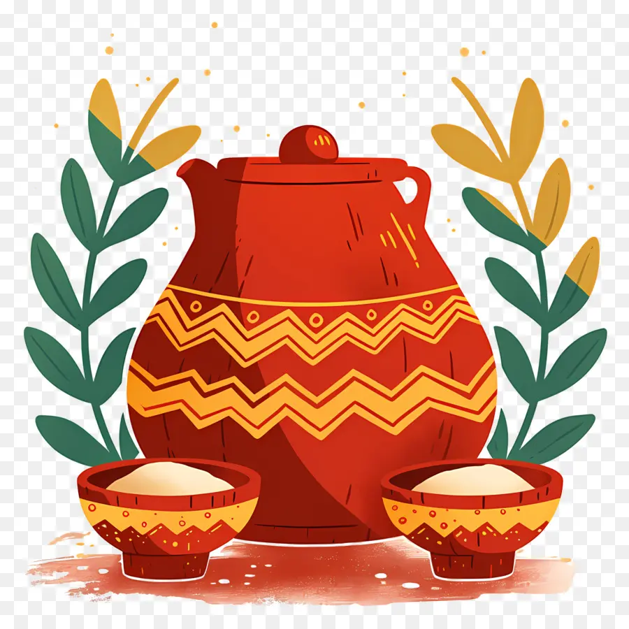 Pot Pongal，Pot Avec Du Lait PNG