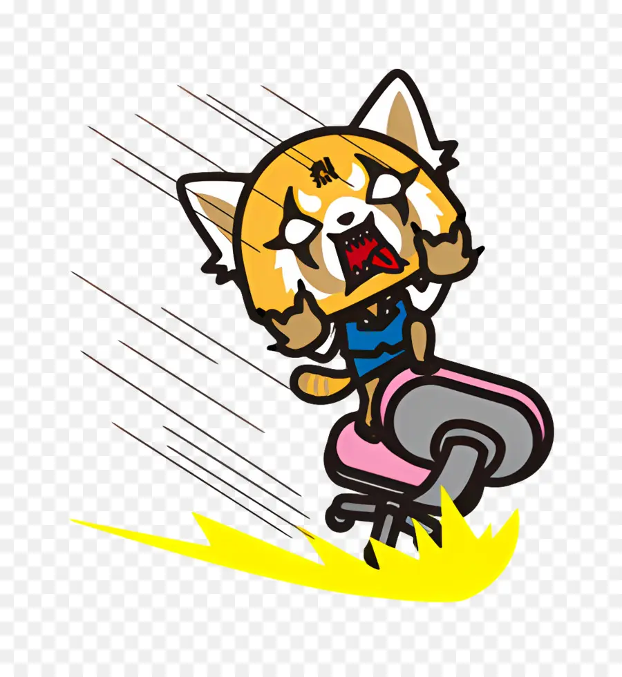 Retsuko，Animal De Dessin Animé Sur Chaise PNG