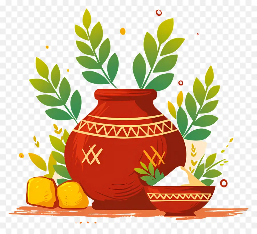 Pot Pongal，Pot Décoratif PNG