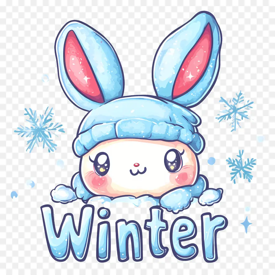 Mot D'hiver，Lapin Mignon PNG