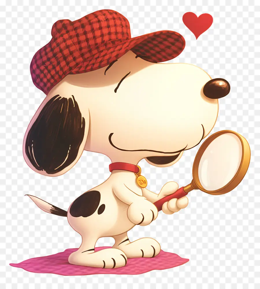 J'adore Snoopy，Chien Avec Loupe PNG