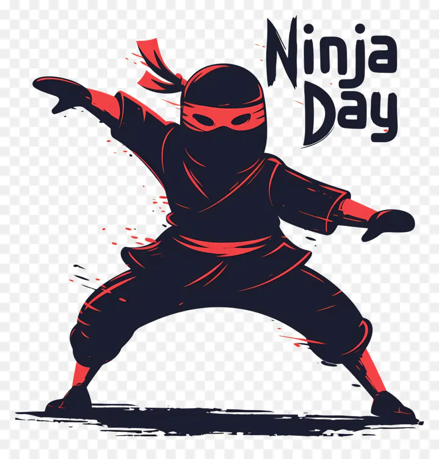 Journée Ninja，Pose De Ninja Stylisée PNG