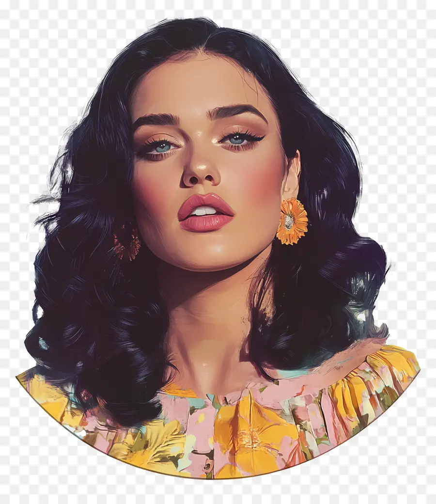 Katy Perry，Femme Avec Robe à Fleurs PNG