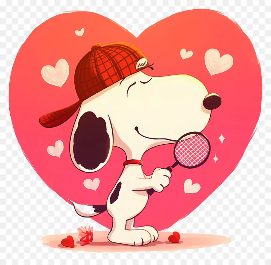 J'adore Snoopy，Chien Avec Fond De Coeur PNG