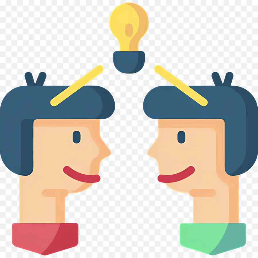 Brainstorming En équipe，Deux Personnes Avec Ampoule PNG