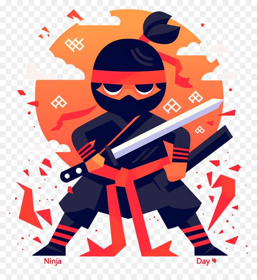 Journée Ninja，Ninja Avec épée PNG