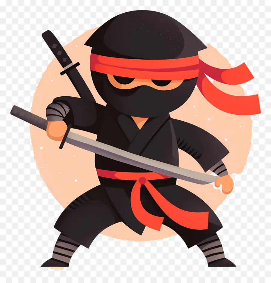 Journée Ninja，Chat Ninja Avec épée PNG