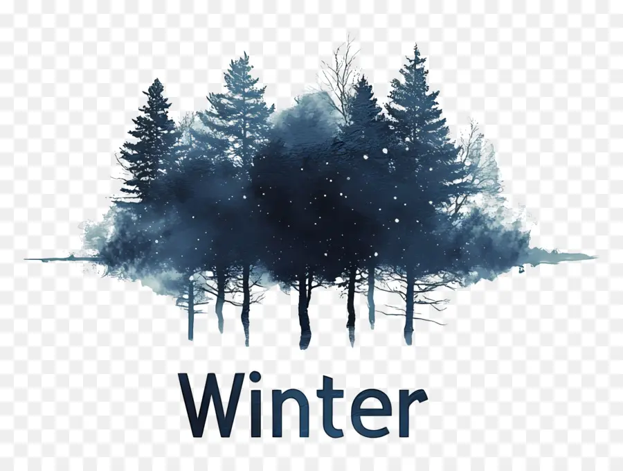 Mot Hiver，Forêt D'hiver PNG