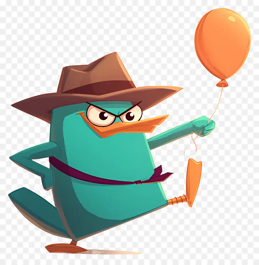 Perry L'ornithorynque，Canard Avec Ballon PNG