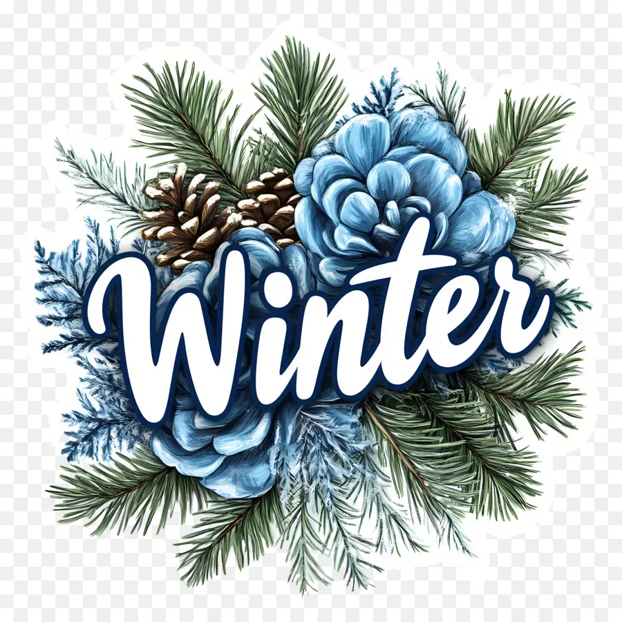 Mot D'hiver，Décoration D'hiver PNG