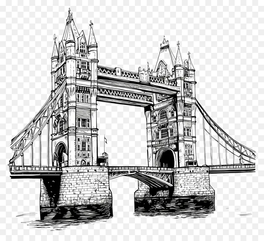 Pont De La Tour De Londres，Croquis Du Tower Bridge PNG