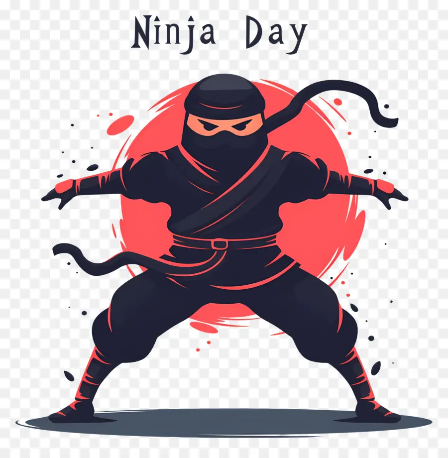 Journée Ninja，Pose De Ninja Stylisée PNG