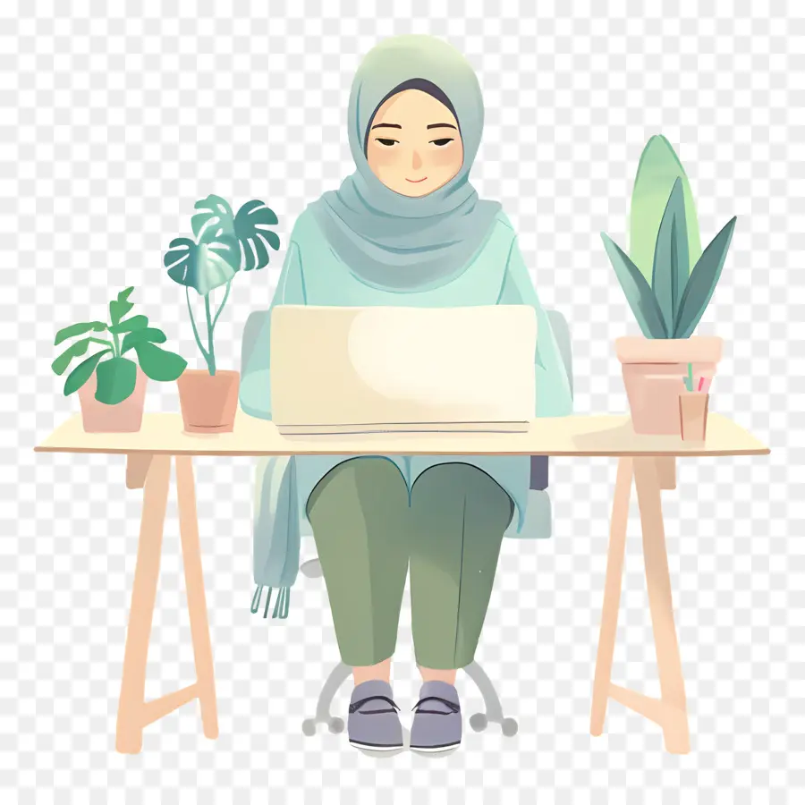 Femme Musulmane，Femme Au Bureau PNG