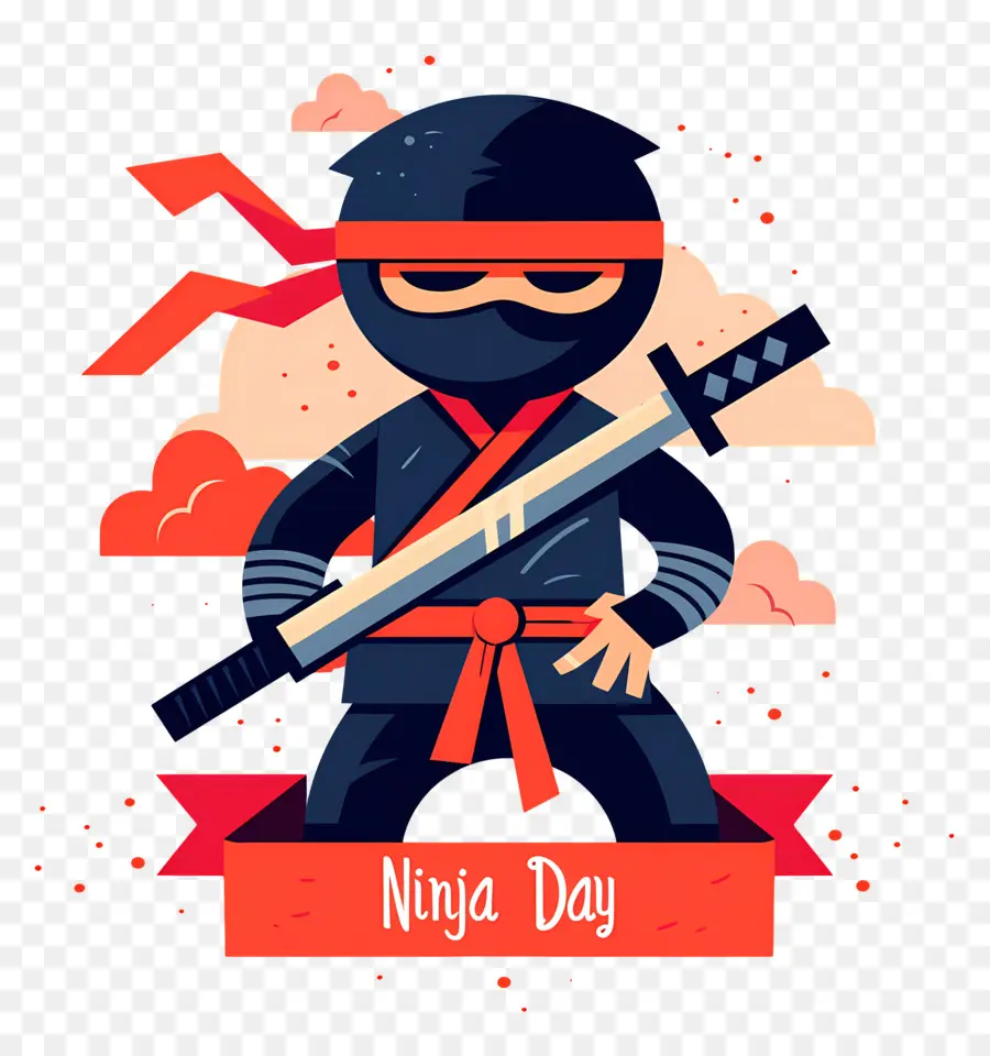 Journée Ninja，Ninja Avec épée PNG