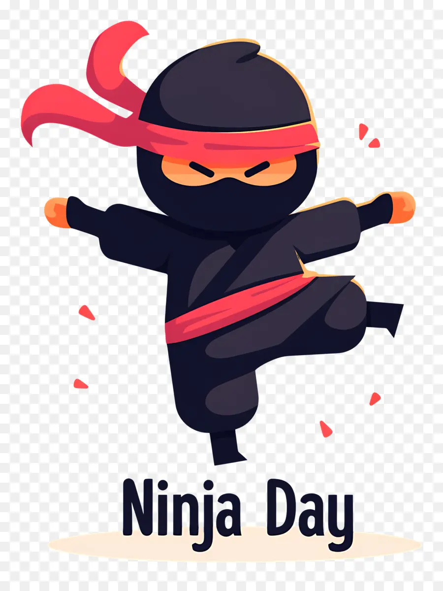 Journée Ninja，Pose De Ninja Stylisée PNG