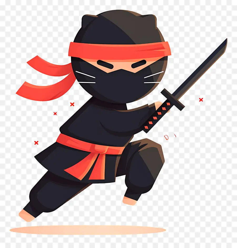 Journée Ninja，Chat Ninja Avec épée PNG