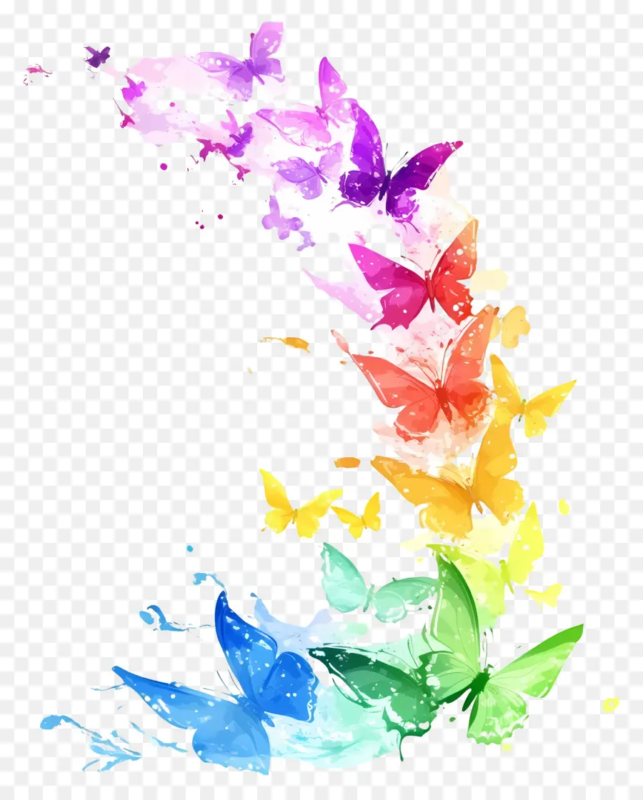 Papillon Arc En Ciel，Papillons Arc En Ciel PNG