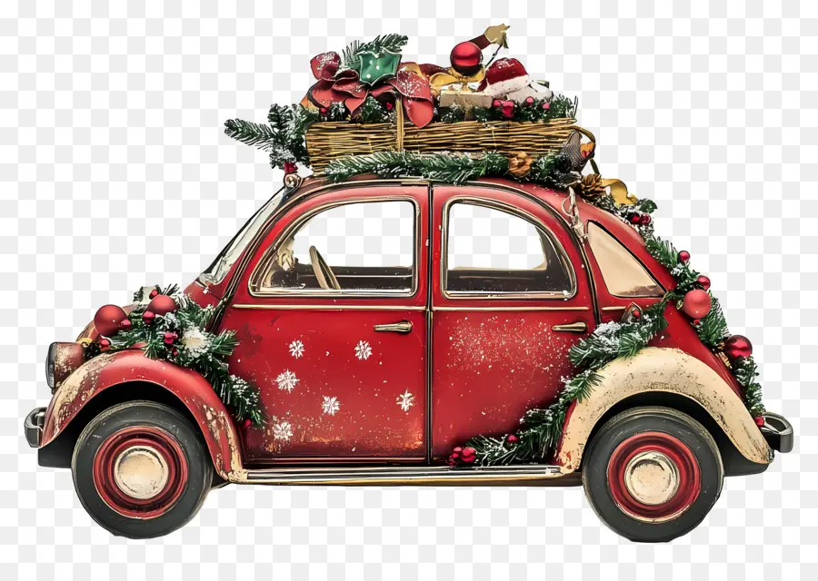 Voiture De Noël，Voiture De Noël Décorée PNG