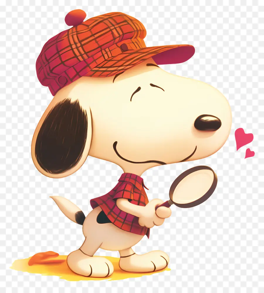 J'adore Snoopy，Chien Avec Loupe PNG