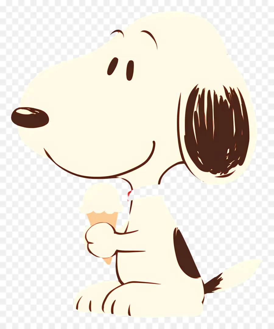 Snoopy Mange De La Glace，Chien De Dessin Animé Avec Popsicle PNG