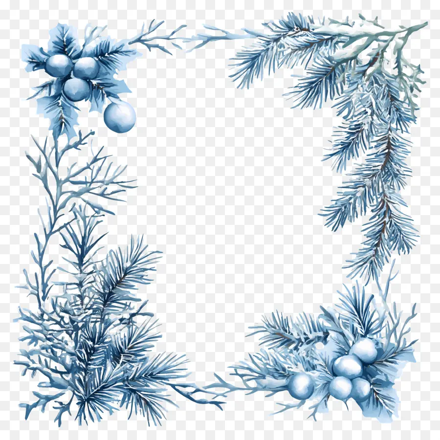 Cadre D'hiver，Couronne Bleue PNG