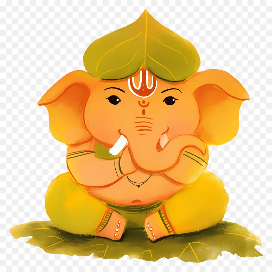 Ganesh Chaturthi，Ganesh En Méditation PNG