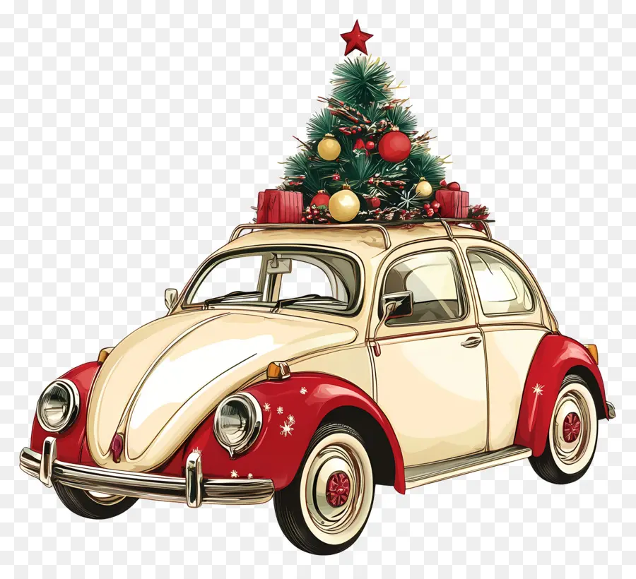 Voiture De Noël，Voiture Verte PNG