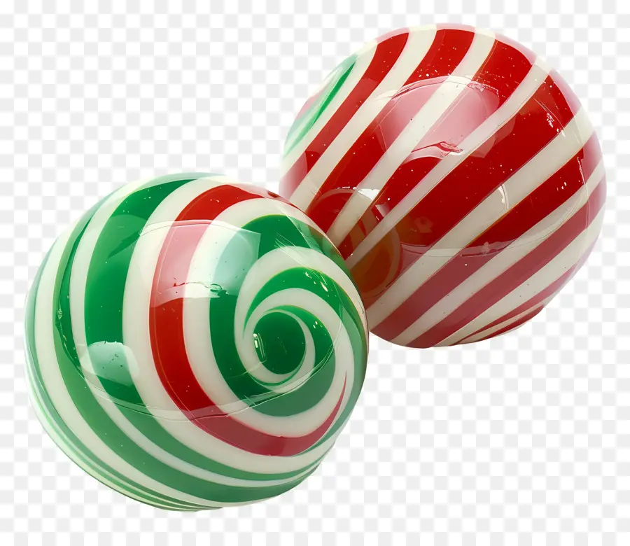 Bonbons à La Menthe Poivrée，Boules De Bonbons Rayées PNG