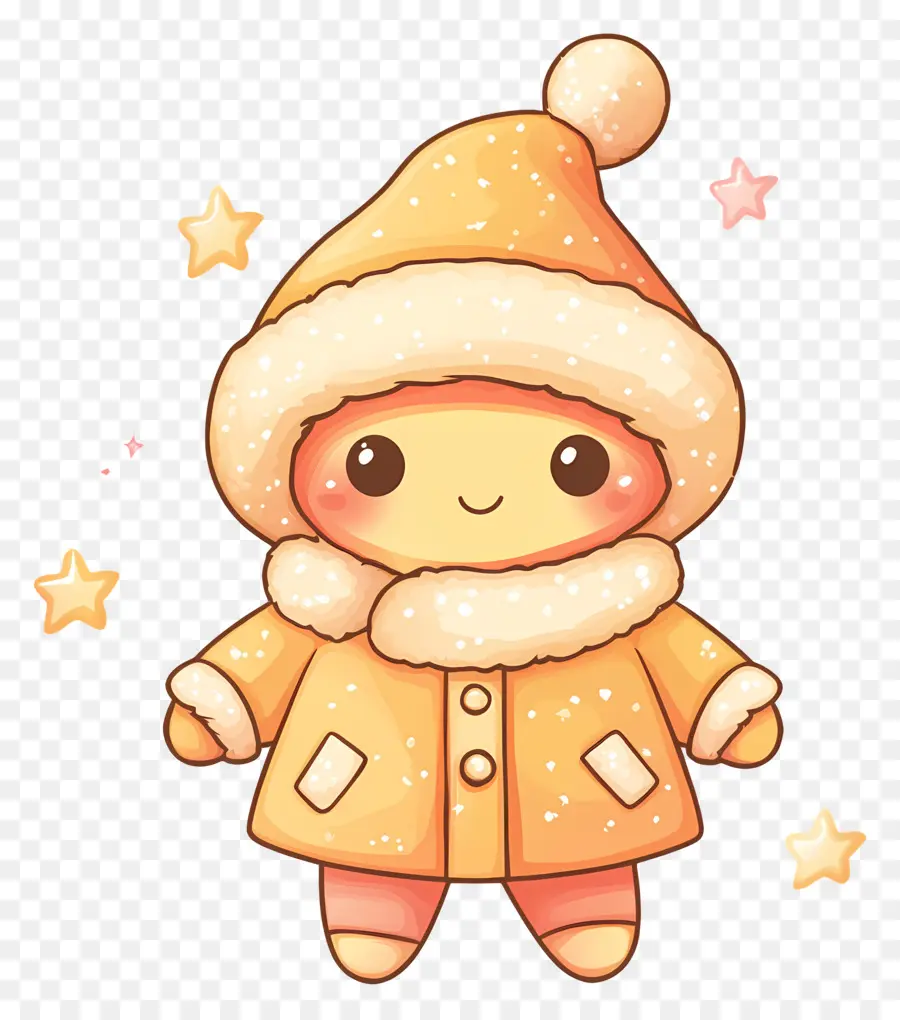 Étoile Animée，Personnage D'hiver Mignon PNG