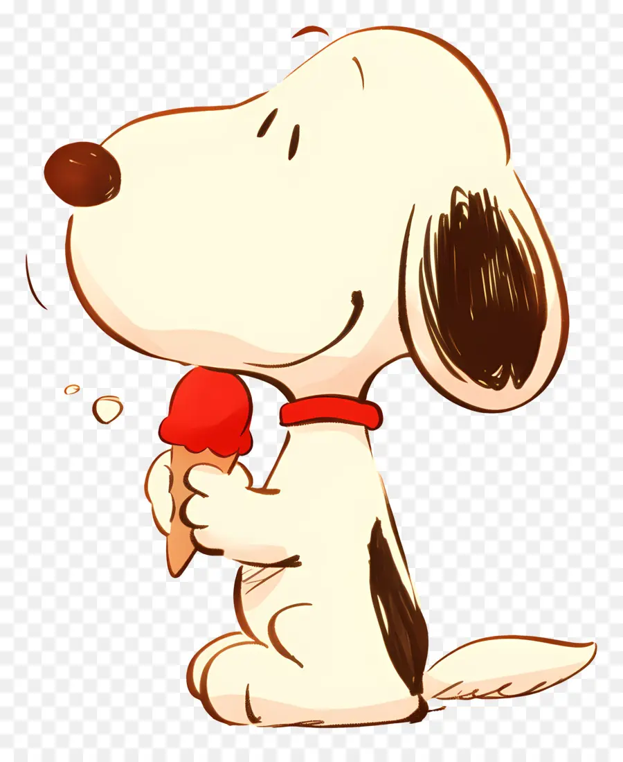 Snoopy Mange De La Glace，Chien De Dessin Animé Avec Popsicle PNG