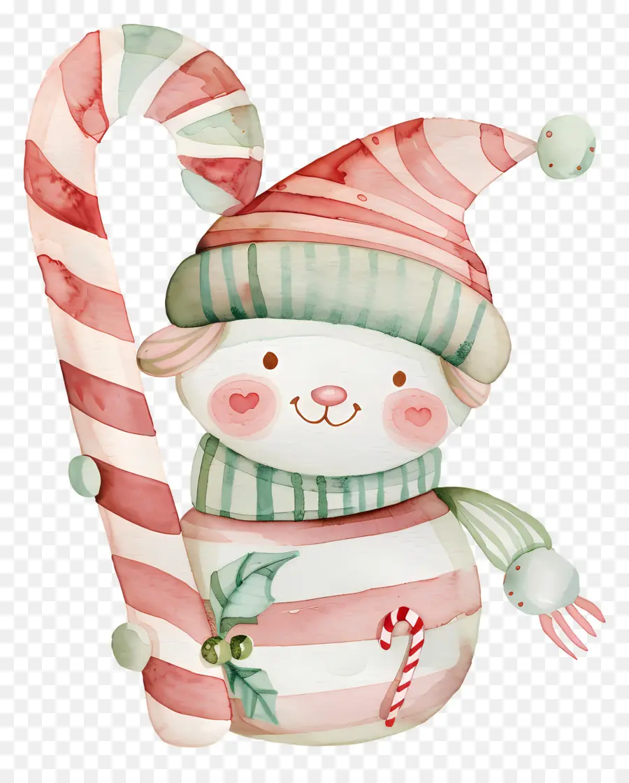 Canne En Bonbon De Noël，Chat Mignon En Canne à Sucre PNG