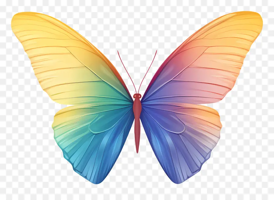 Papillon Arc En Ciel，Papillon Bleu PNG